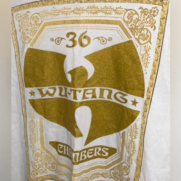 WU TANG CLAN Mens (XL) White Gold 36 CHAMBERS T-SHIRT 36 RARE!